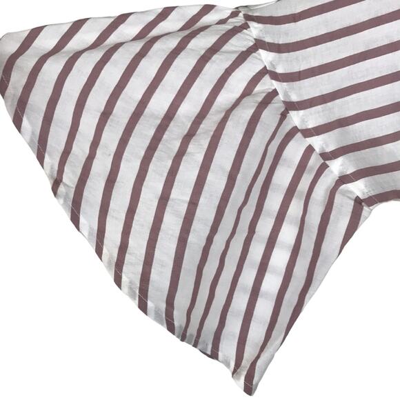 NWT Express Tie Back Top Short Bell Sleeve Pink White Stripe Lightweight Boxy XS - Picture 5 of 10